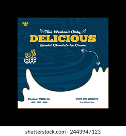 ice cream post design and social media post template