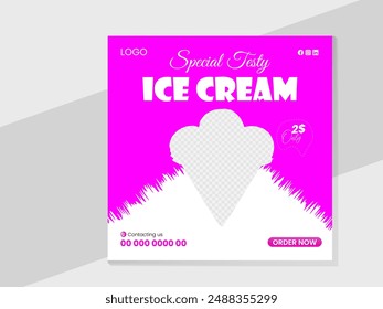 Ice cream post template social media post template design