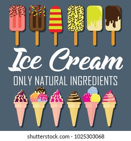 ice cream poster and banner. vector illustration