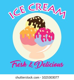 ice cream poster and banner. vector illustration