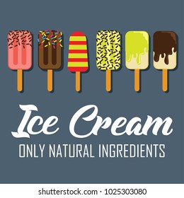 ice cream poster and banner. vector illustration