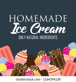 ice cream poster and banner. vector illustration