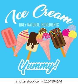 ice cream poster and banner. vector illustration