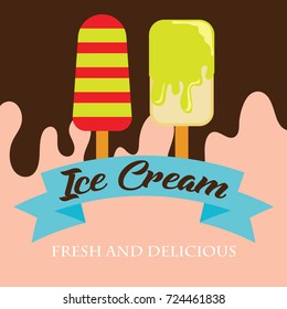 ice cream poster and banner. vector illustration
