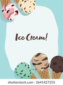 Ice Cream Poster Design with Hand-Drawn Style