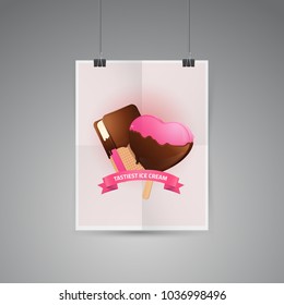 Ice cream poster vector illustration
