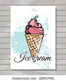 Ice cream poster. Vector illustration. Flyer/poster/ Banner