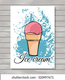 Ice cream poster. Vector illustration. Flyer/poster/ Banner