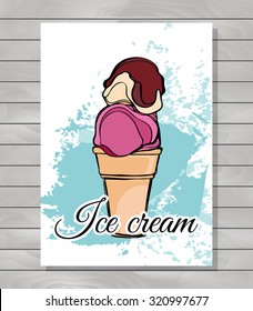 Ice cream poster. Vector illustration. Flyer/poster/ Banner