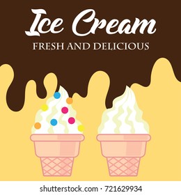 ice cream poster. vector illustration