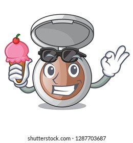 With ice cream powder makeup isolated in the mascot