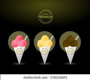 ice cream premium banner for commercial poster