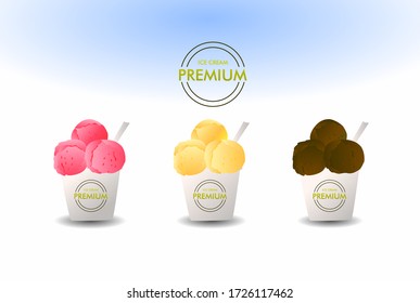 ice cream premium banner for commercial poster