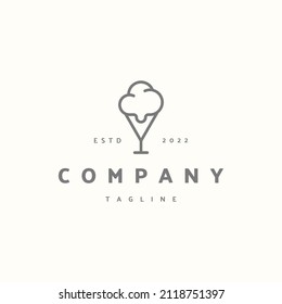 Ice cream premium icon sign symbol. Hipster vintage logo design vector illustration