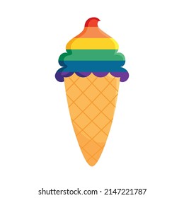 ice cream with pride colors design