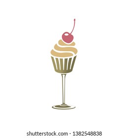 Ice cream, pudding, dessert logo vector