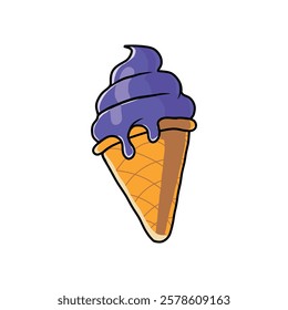 ice cream purple in vector many color