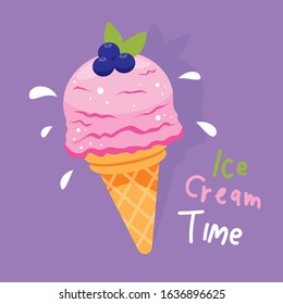 Ice Cream with Quotes Vector Illustration, Can be use as Poster, Card, T-shirt Design