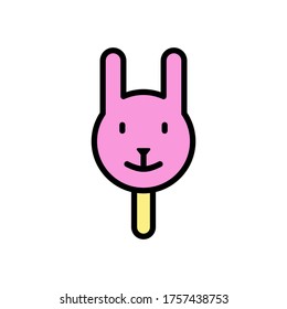 Ice cream, rabbit icon. Simple color with outline vector elements of freeze sweet icons for ui and ux, website or mobile application