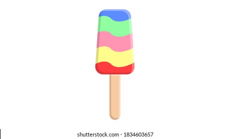 Ice cream. Rainbow colored lgbt symbol. Gay rights concept. Vector illustration isolated on white. Flag of LGBTQ.