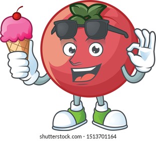 With ice cream rare velvet apple with character mascot
