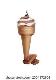 Ice cream realistic constructor composition with isolated icons of delicious sweets vector illustration