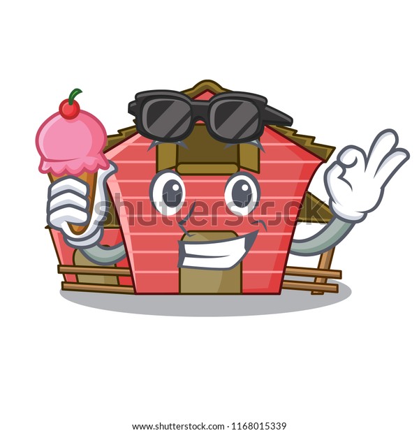 Ice Cream Red Barn House Character Stock Image Download Now