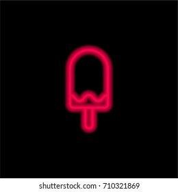 Ice cream red glowing neon ui ux icon. Glowing sign logo vector