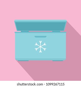 Ice cream refrigerator icon. Flat illustration of ice cream refrigerator vector icon for web design