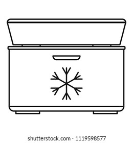 Ice cream refrigerator icon. Outline illustration of ice cream refrigerator vector icon for web design isolated on white background