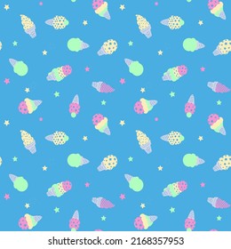 Ice cream repeat seamless pattern