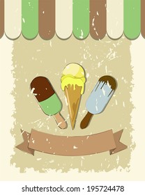 póster retro de helados