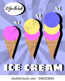  Ice cream retro poster