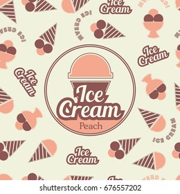 Ice cream retro seamless pattern.
