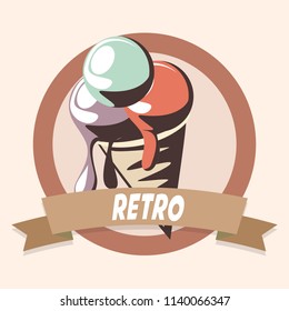 ice cream retro shopping vintage label