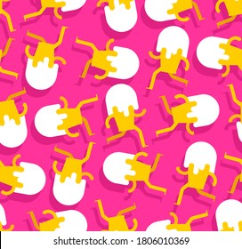 Ice cream run cartoon pattern seamless. Icecream background. vector ornament. Baby fabric texture