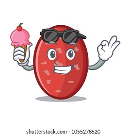 With ice cream salami character cartoon style