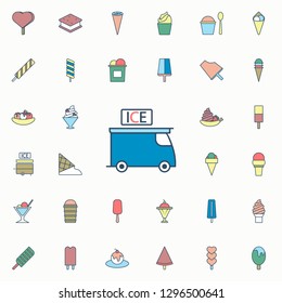 ice cream sales machine colored dusk style icon. Ice cream icons universal set for web and mobile