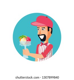 ice cream salesman avatar character