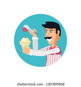 ice cream salesman avatar character