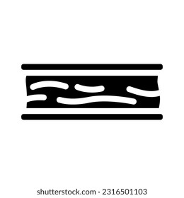 ice cream sandwich food snack glyph icon vector. ice cream sandwich food snack sign. isolated symbol illustration