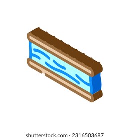 ice cream sandwich food snack isometric icon vector. ice cream sandwich food snack sign. isolated symbol illustration