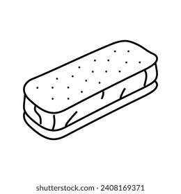 ice cream sandwich food snack line icon vector. ice cream sandwich food snack sign. isolated contour symbol black illustration