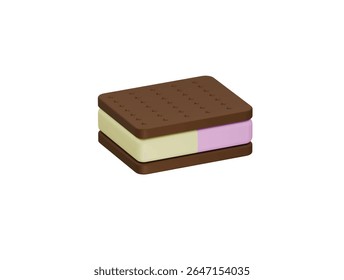 ice cream sandwich icon 3d illustration render