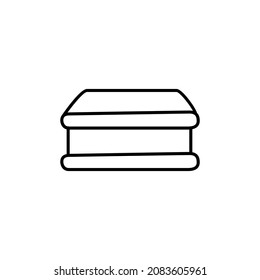 Ice cream sandwich icon symbol in flat black line style, isolated on white background
