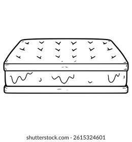 ice cream sandwich illustration hand drawn outline vector