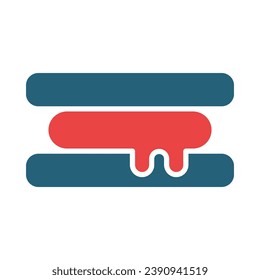 Ice Cream Sandwich Vector Glyph Two Color Icon For Personal And Commercial Use.
