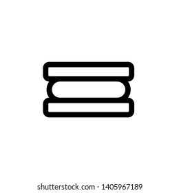 Ice cream sandwich vector illustration, Sweets line design icon