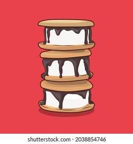 Ice cream sandwiches. Food vector