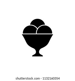 ice cream in a saucer icon. Element of ice cream icon for mobile concept and web apps. Glyph styleice cream in a saucer icon can be used for web and mobile on white background